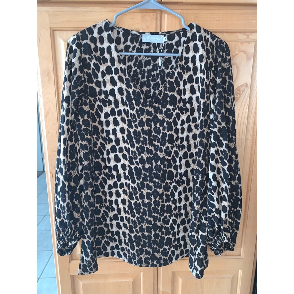 Belongsci Leopard Blouse
